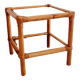 Table en rotin et verre fumé