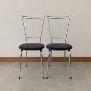 Pair of metal chairs - faux leather