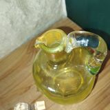 Vintage carafe in fluorine, signed 1930s–40s.