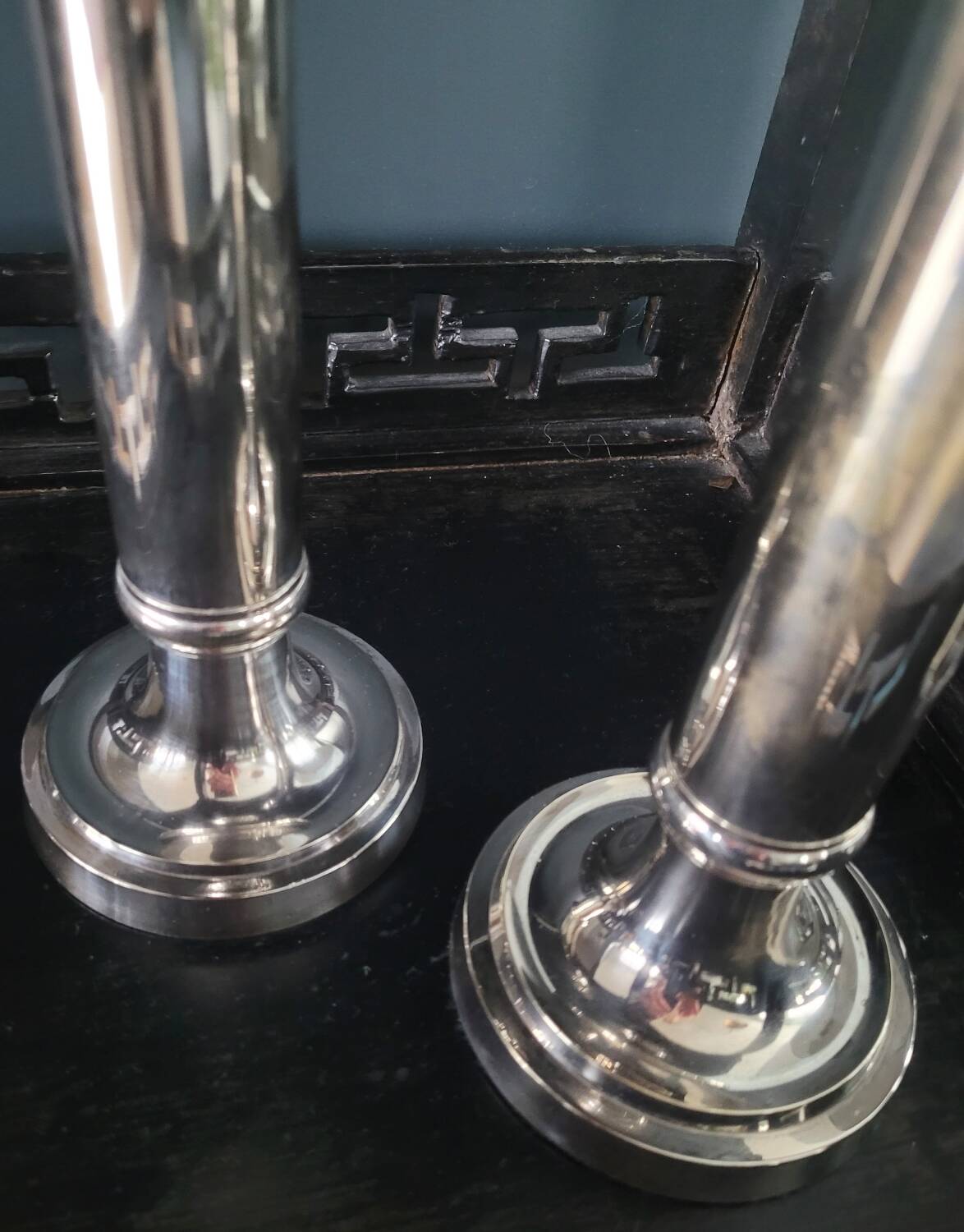 Pair of silver candlesticks