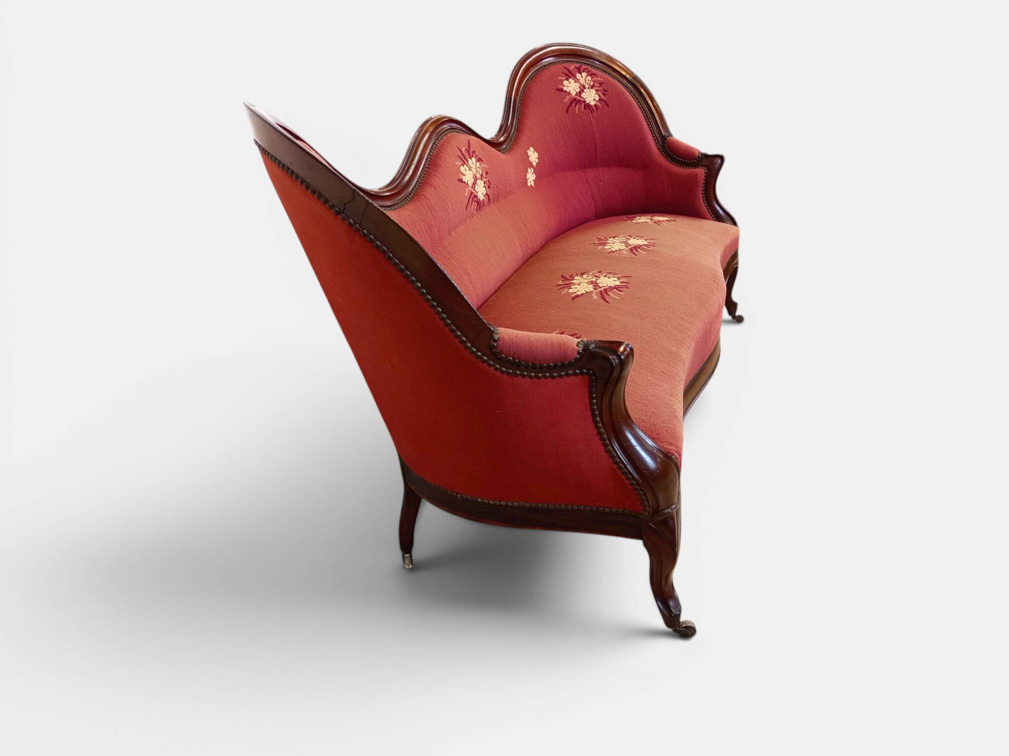 Three-seater basket canapé in Louis XV style – 19th century
