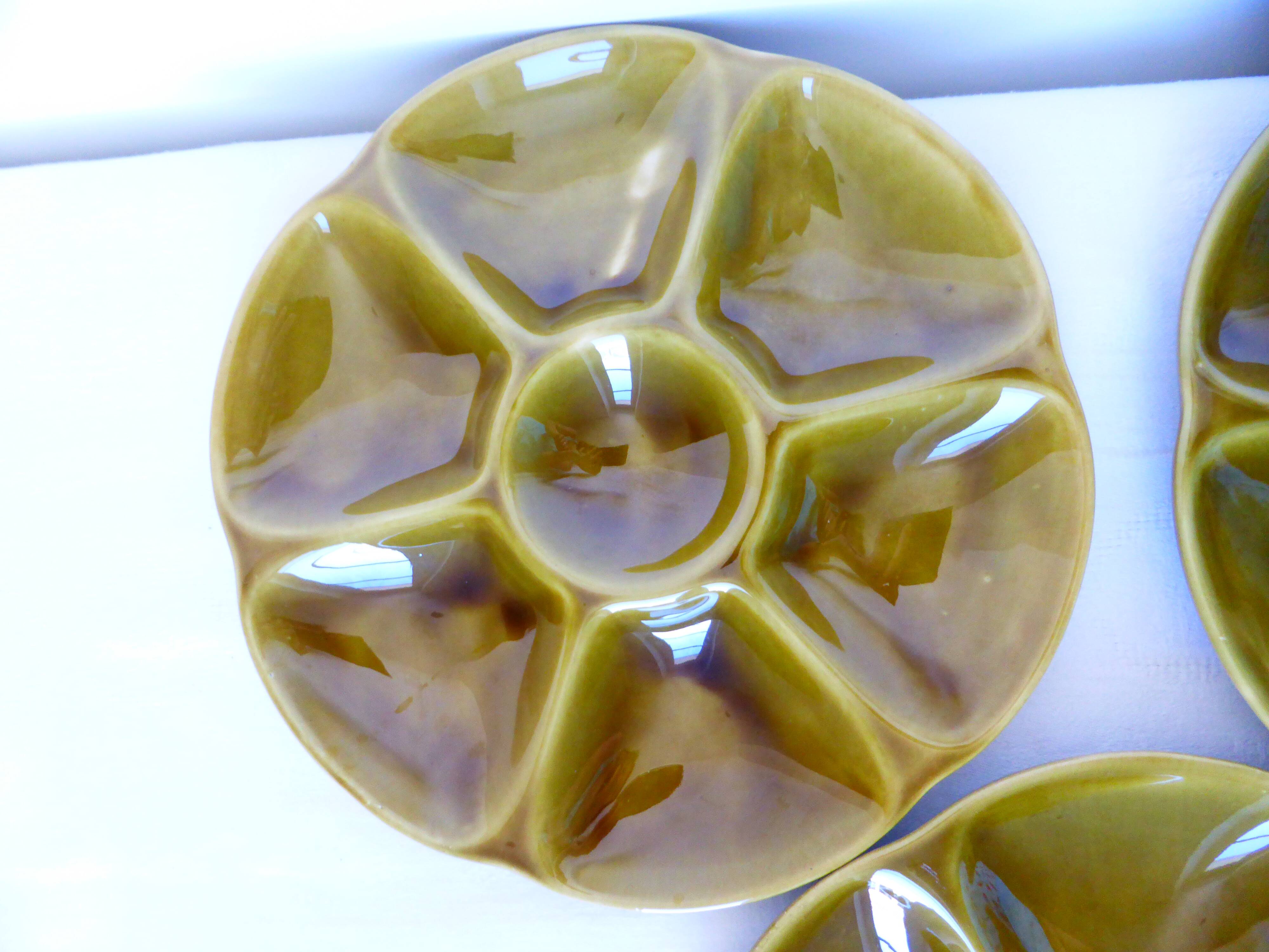 3 vintage oyster plates from Gien in porcelain 2106173