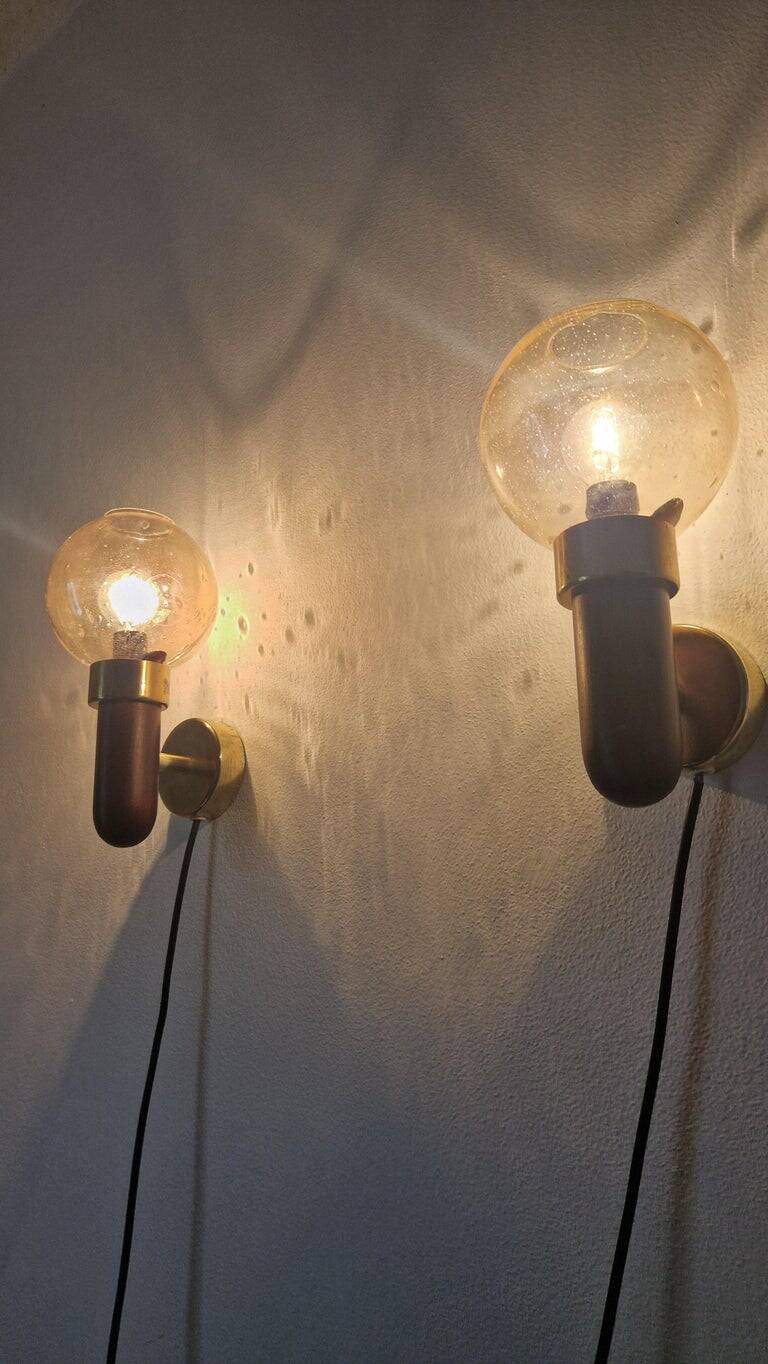 Set of Two Midcentury Wall Lamps, Denmark, 1970s