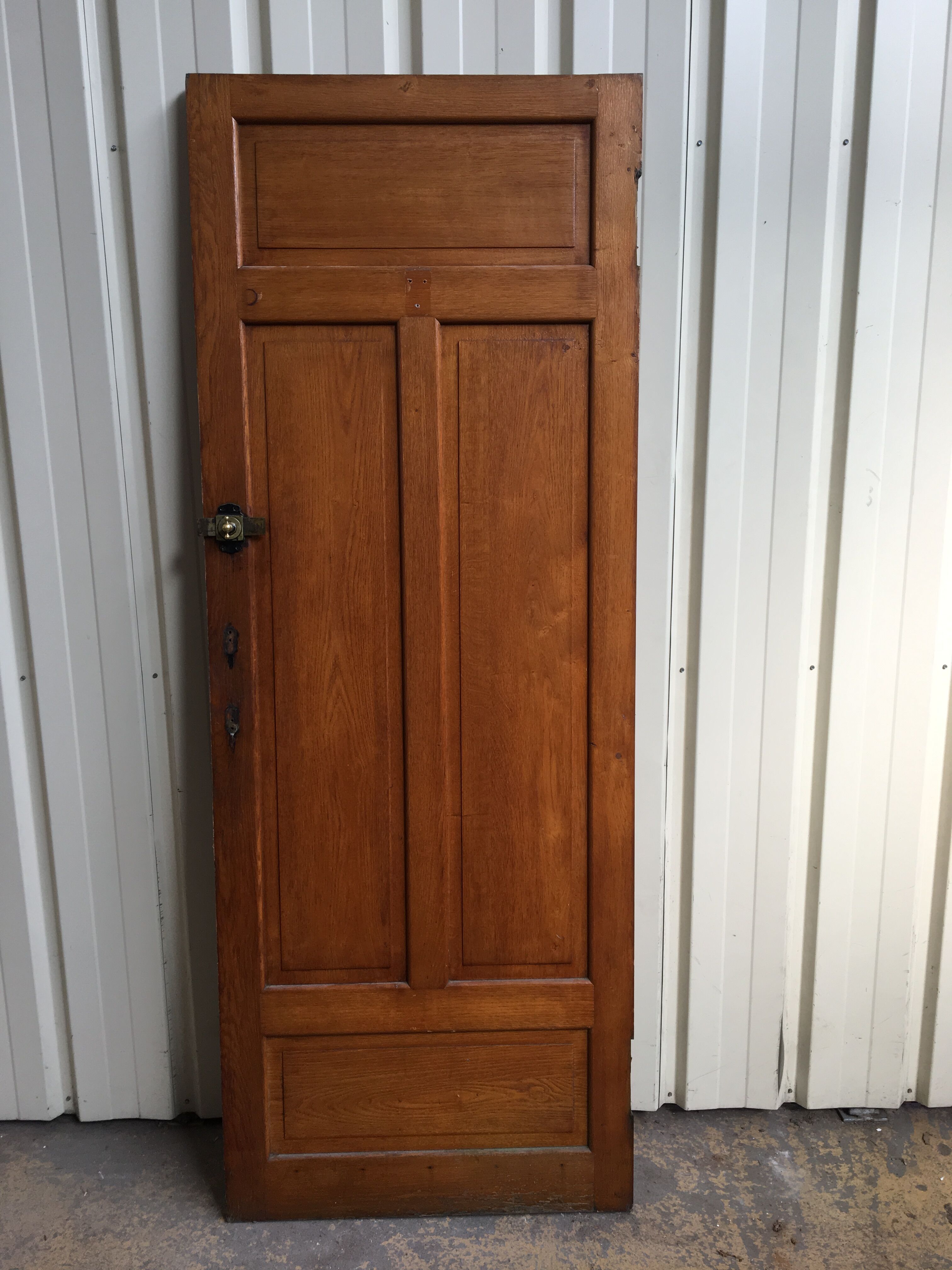 old oak sanitary door of the bank of France