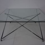 Glass and chrome coffee table