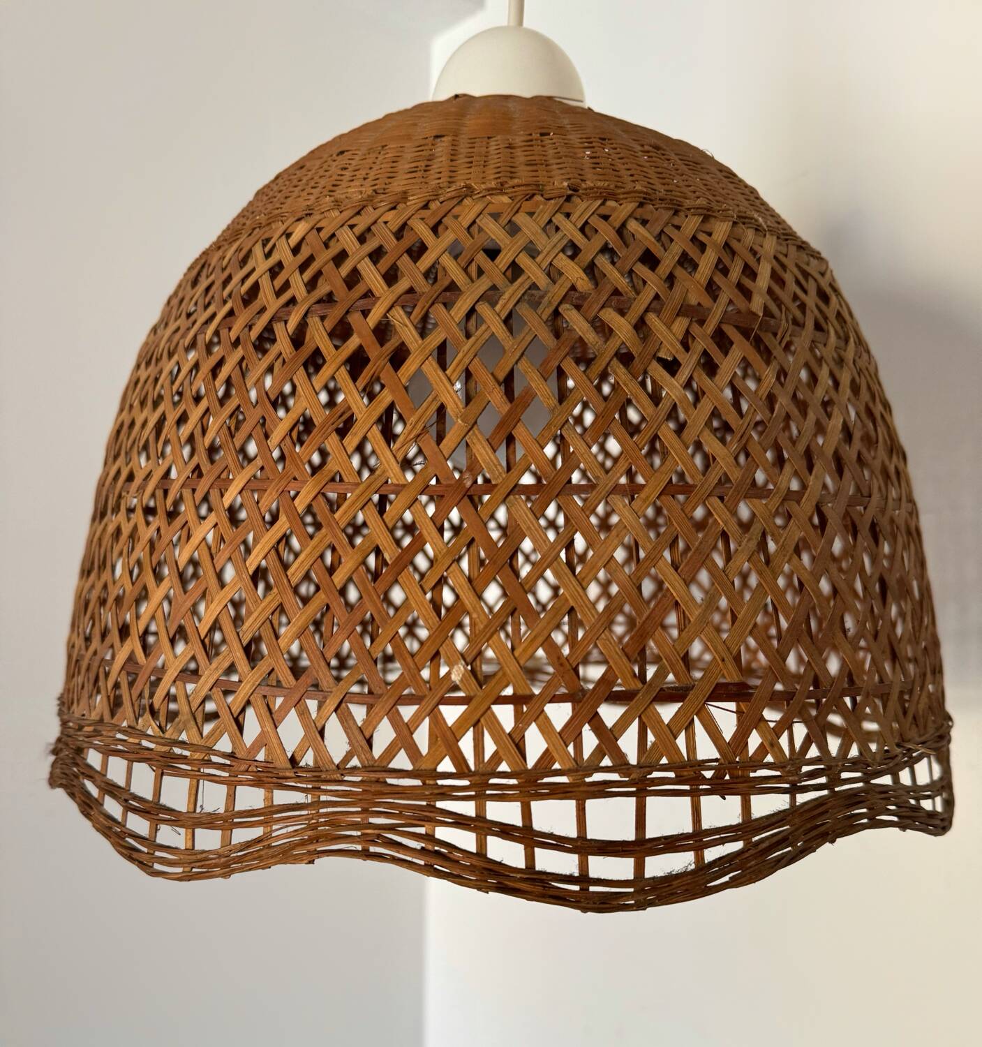 Rattan pendant lamp from the 60s