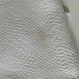 Nappe et 5 serviettes basques vintage en coton à chevrons bleu et jaune