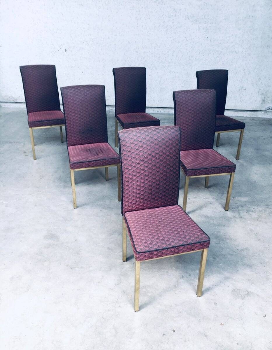 Hollywood Regency Style Design Dining Chair, 1970s, Belgium, Set of 6