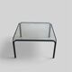 Large coffee table in glass and metal, Italy 1970s.
