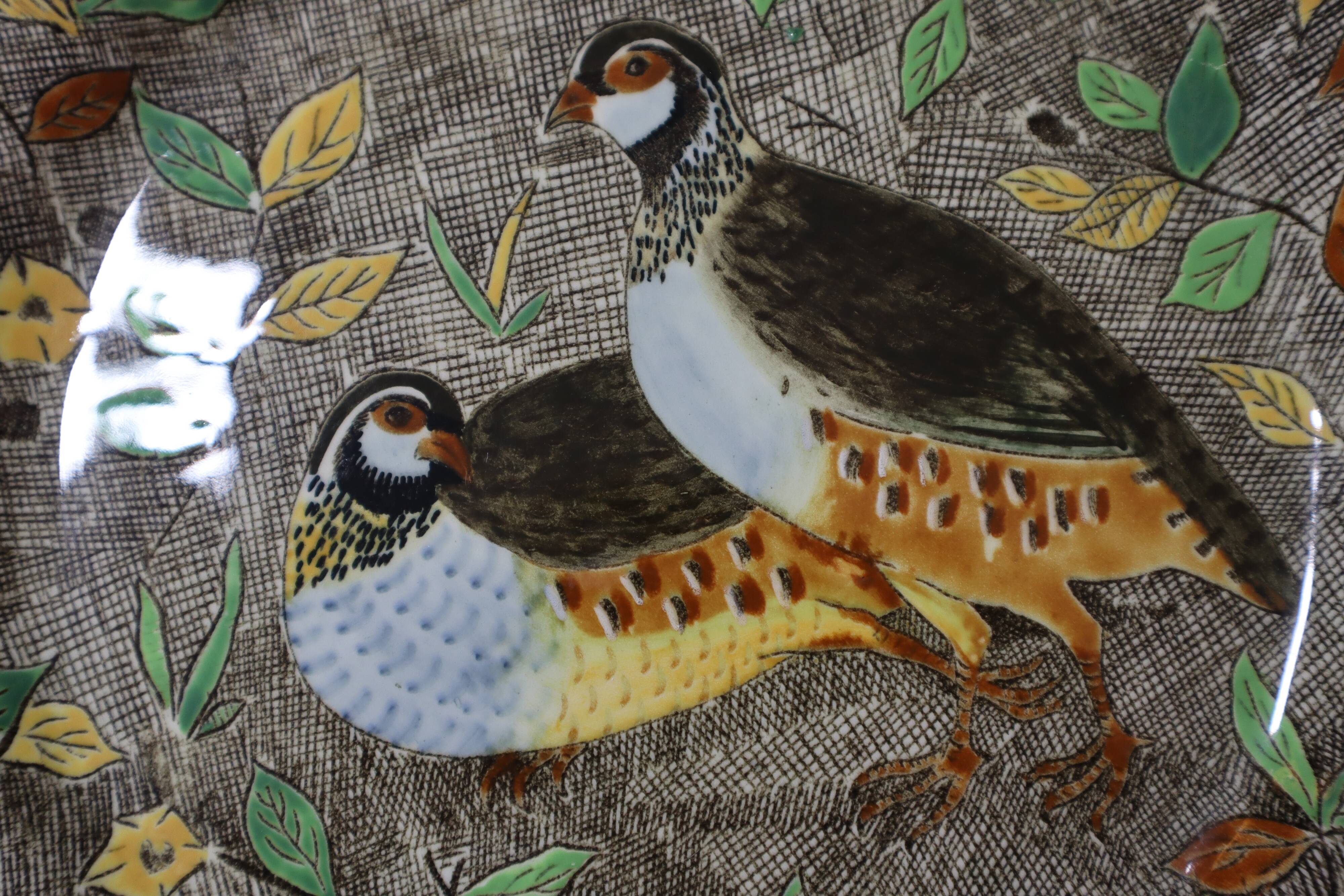Flat plate Gien Rambouillet partridge