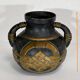 Terracotta vase anthracite and golden 1900