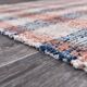 190x290 cm organic wool made kilim , orange blue wool kilim, kilim stripe