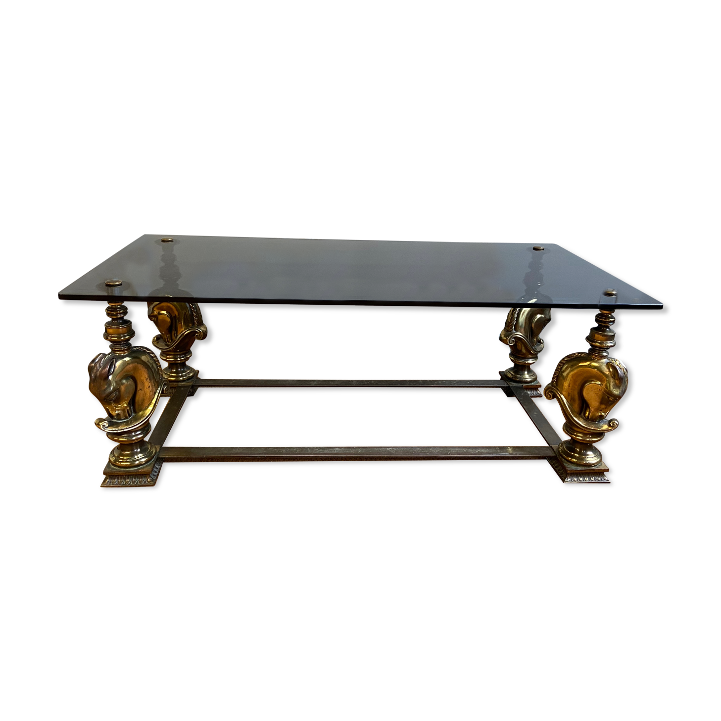 Bronze bass table with horse head