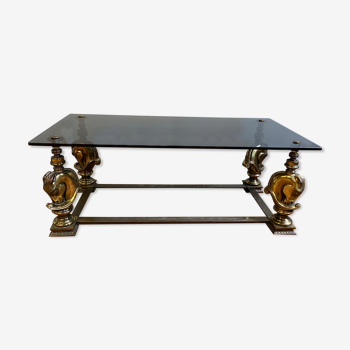 Bronze bass table with horse head