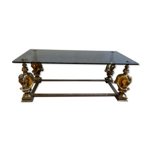 Table basse bronze à tête de