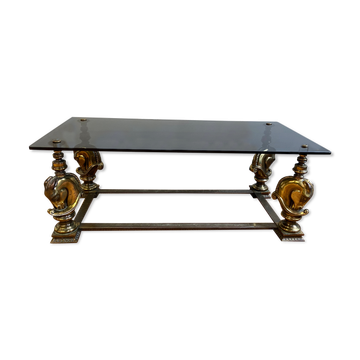 Bronze bass table with horse head
