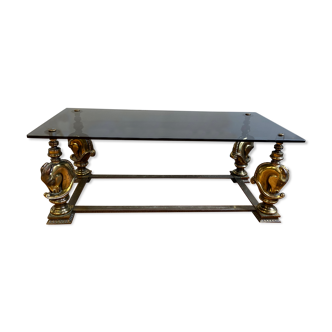 Table basse bronze à tête de chevaux