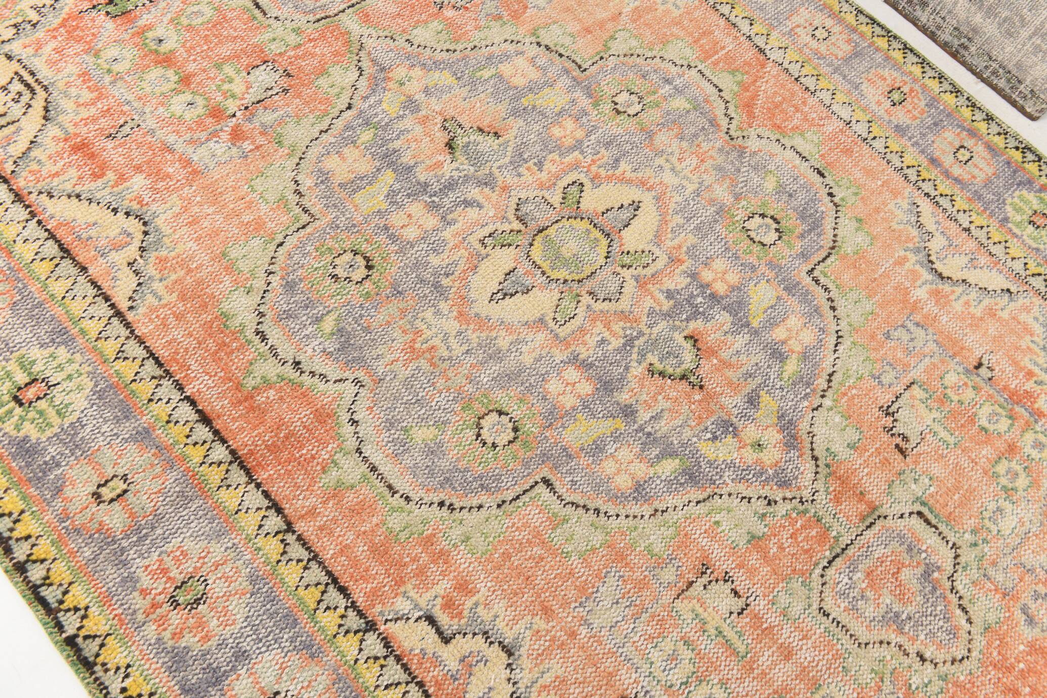 Turkish Vintage Rug Handmade Wool Rug, 183x279 Cm