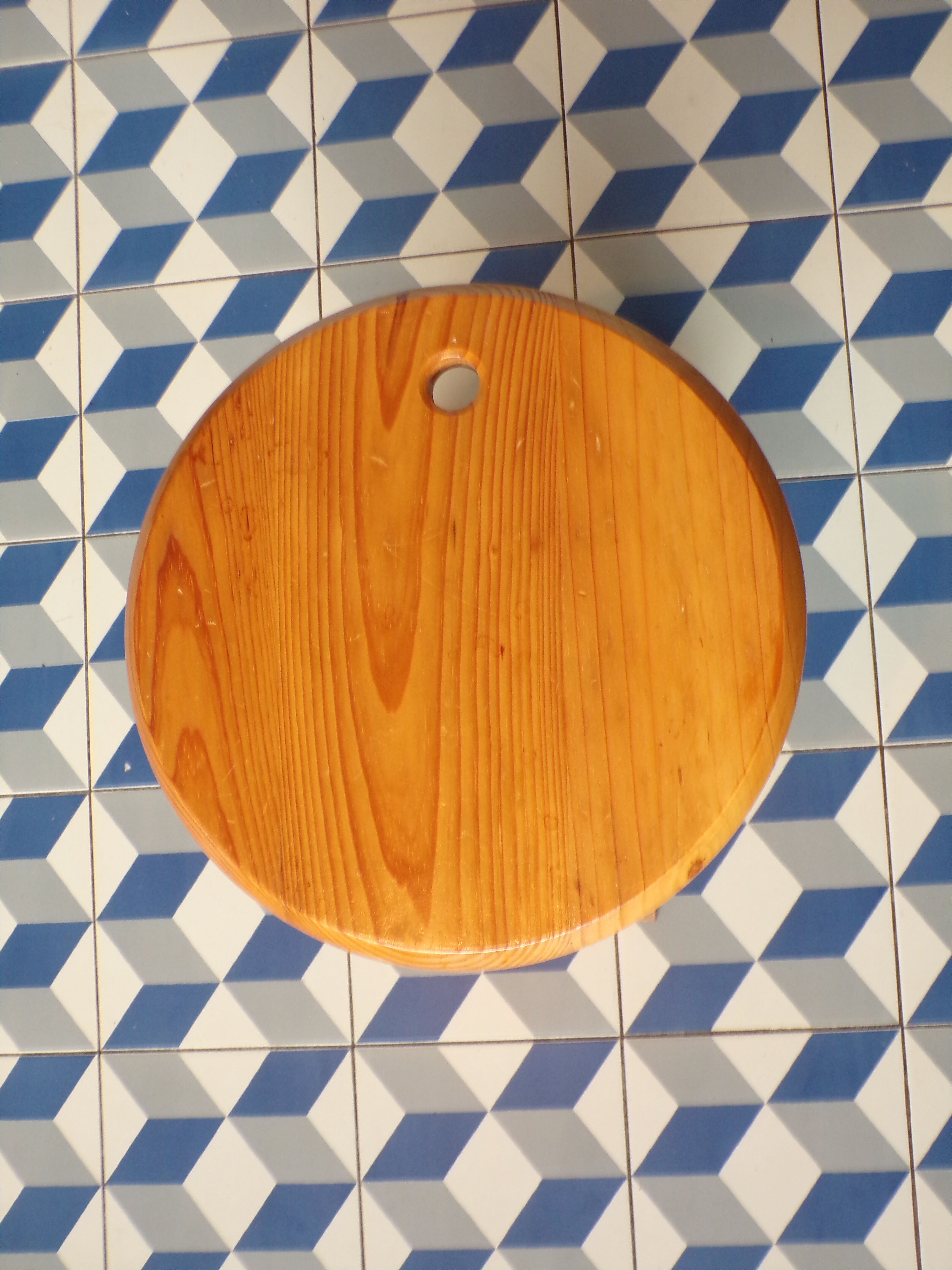 Vintage folding stool in pine