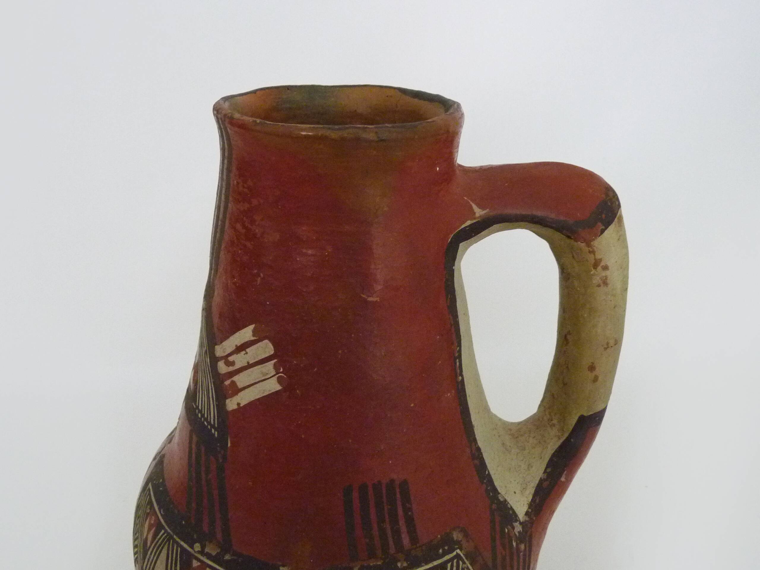Iddeqi Kabyle pottery, Kabyle pitcher, Berber. Kabyle folk art. The 50's