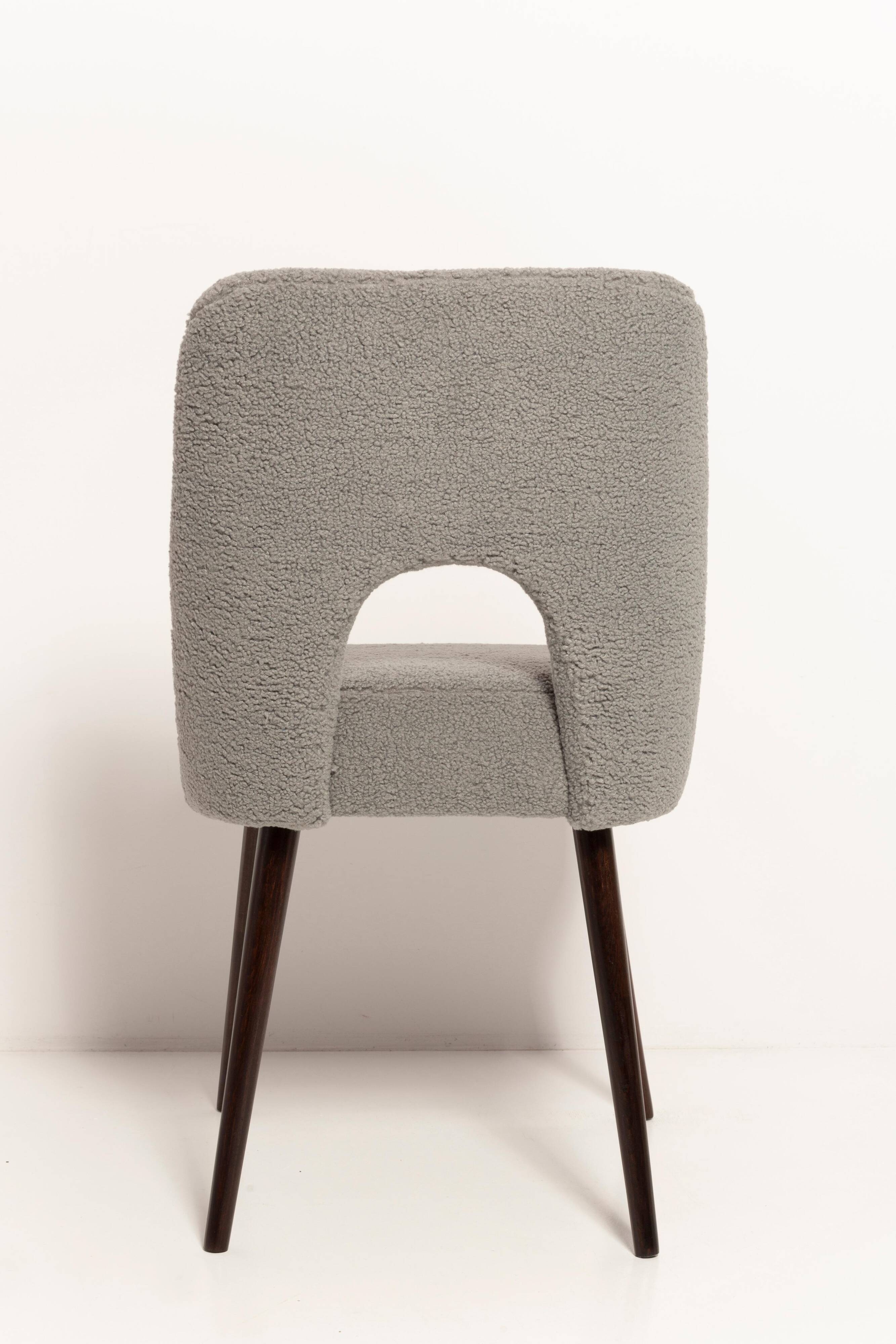 'Shell' Chair in Grey Boucle, Europe, 1960s