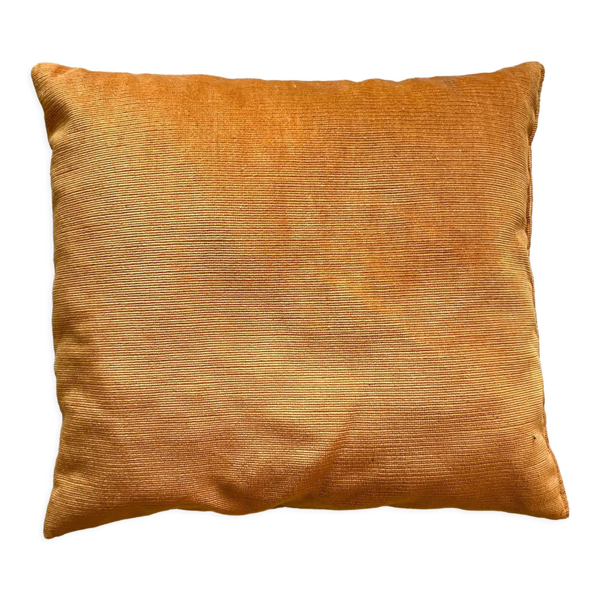 Vintage ochre velvet cushion