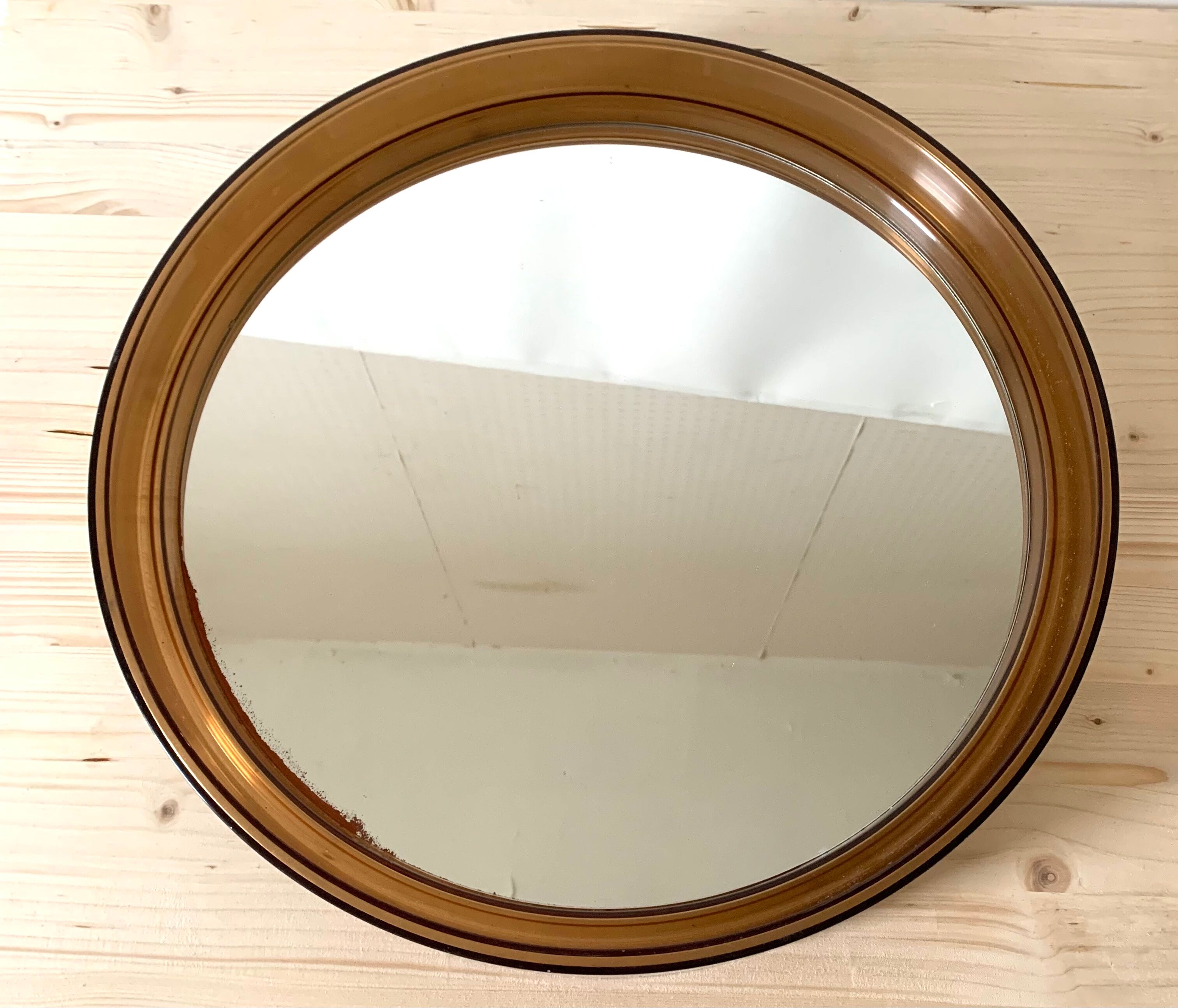 Vintage gilac round mirror 40cm