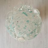 Vase verre moucheté bleu