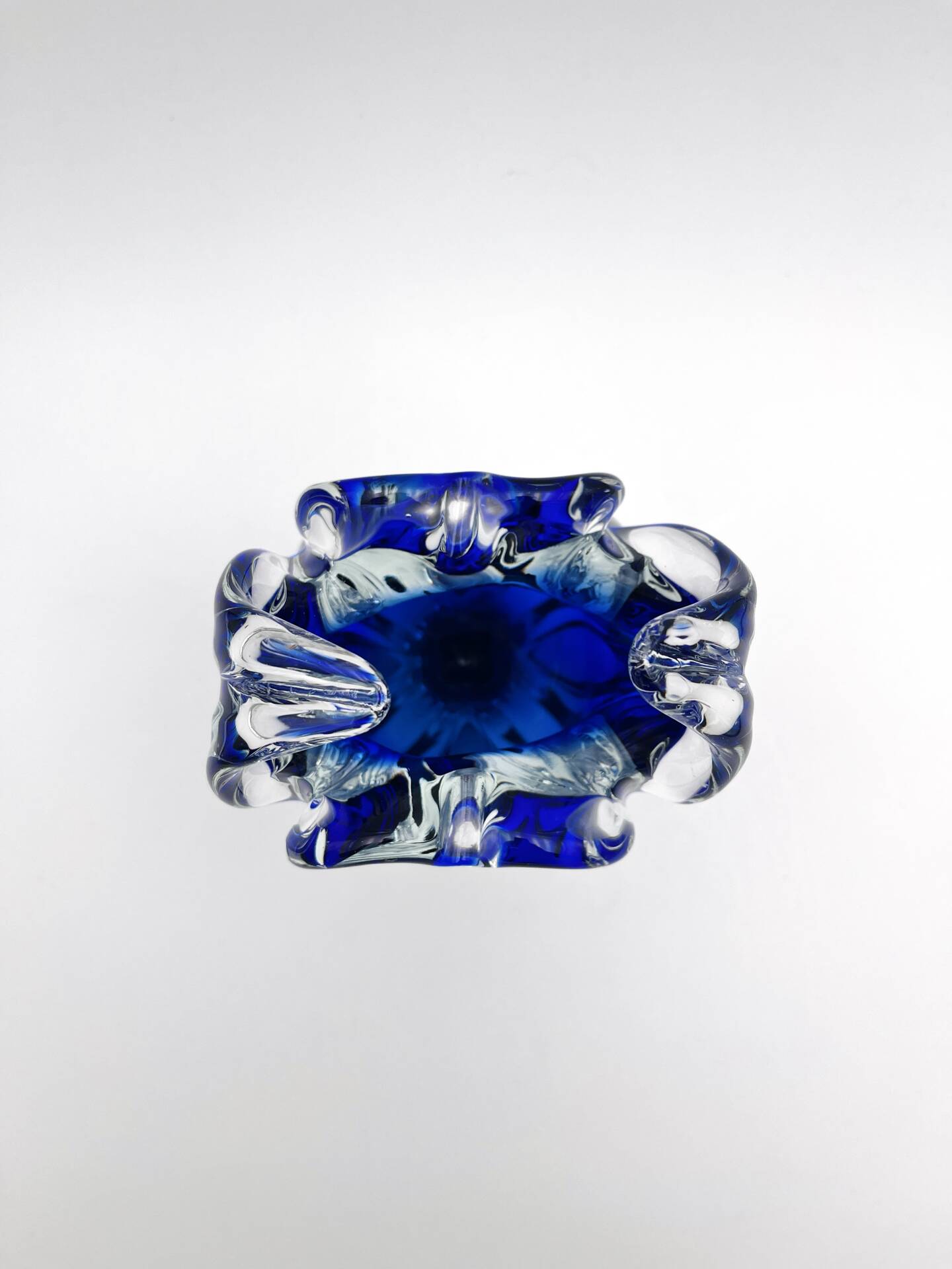 Vase Josef Hospodka Chribska Bohemia Cobalt Blue Glass 1960