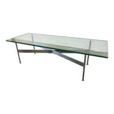 Vintage chrome coffee table / coffee table with glass