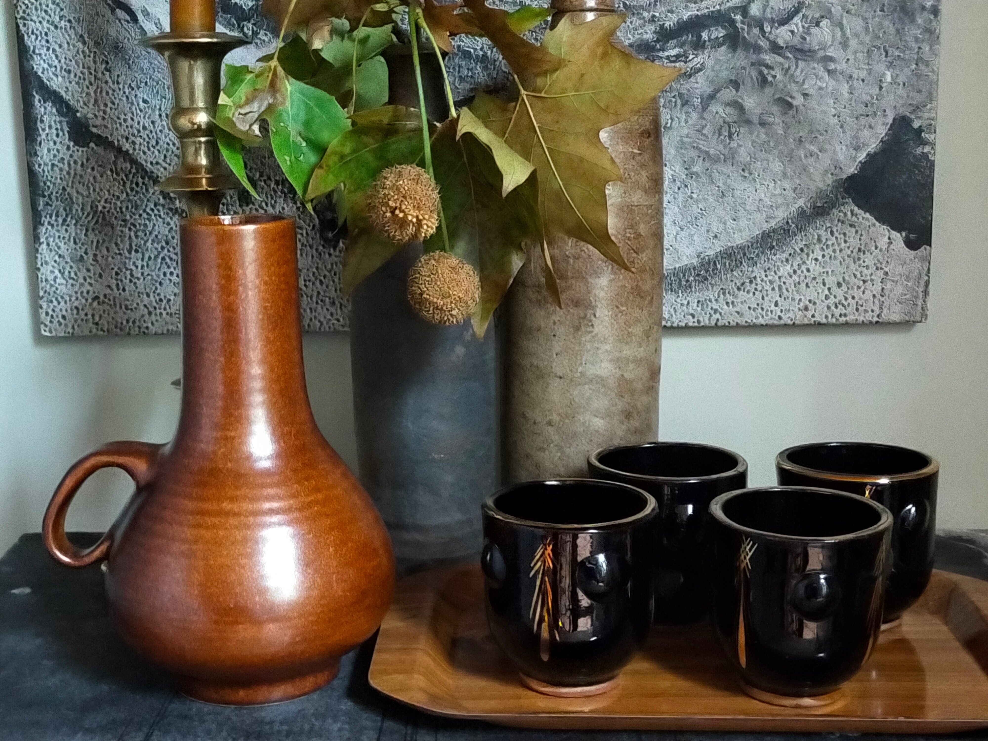 Vintage ceramic handle vase