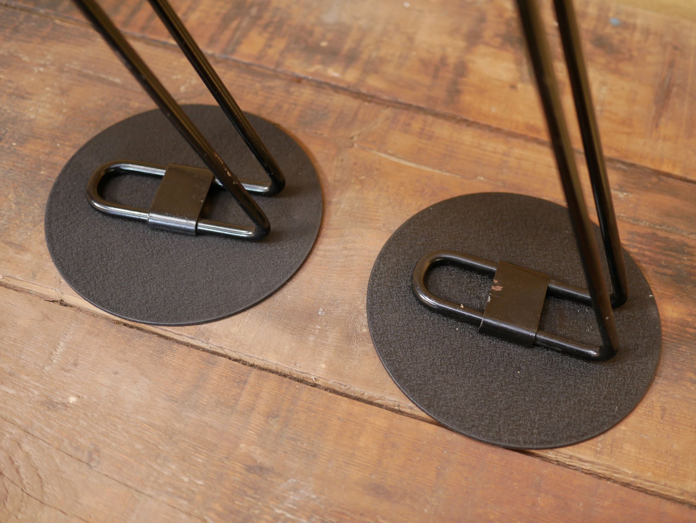 Pair of vintage chrome metal lamps