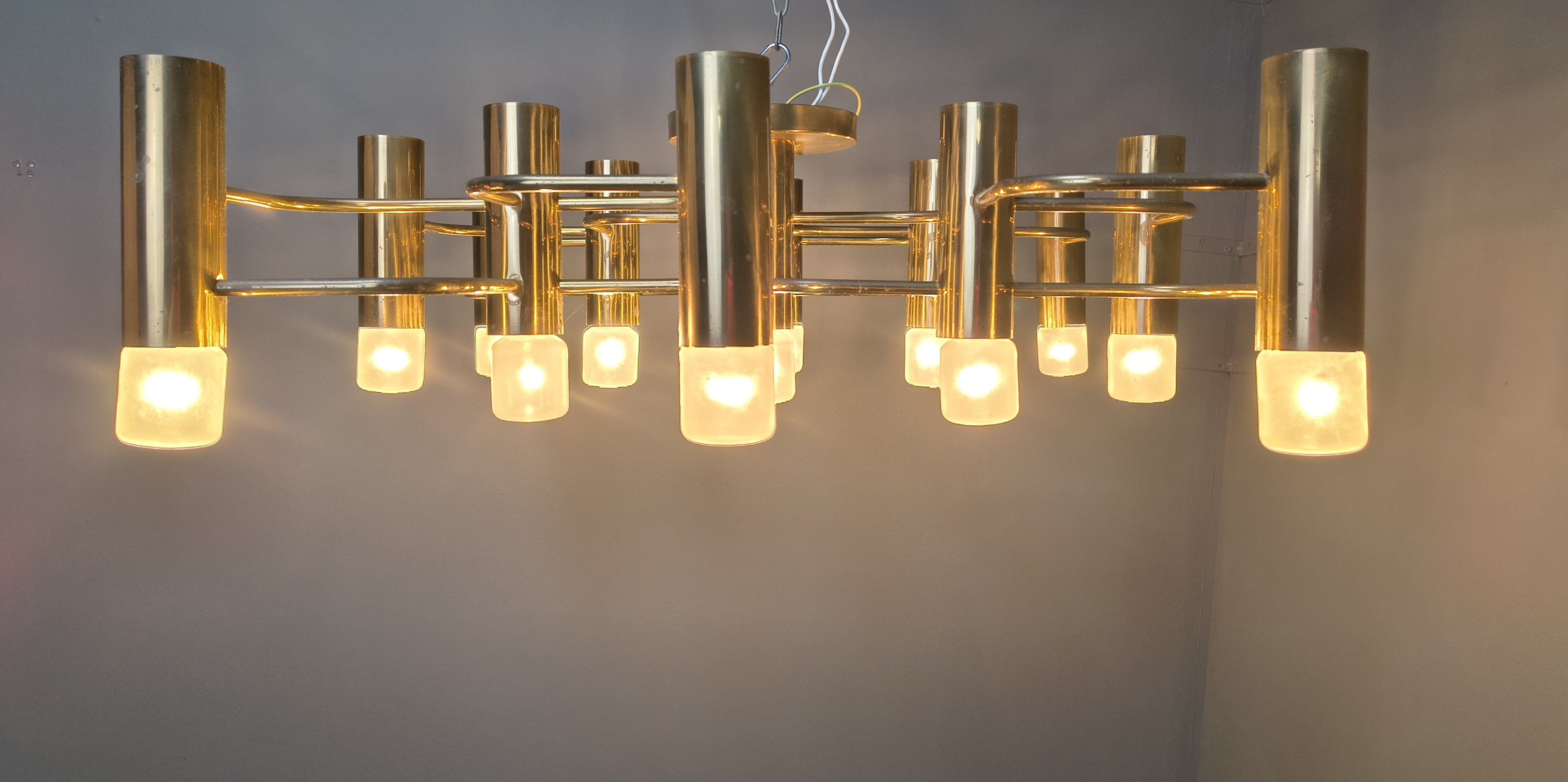 Mid century Sciolari chandelier with 13 lightpoints