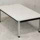 Coffee table chrome steel base, white melaminate top. France, circa 1970.