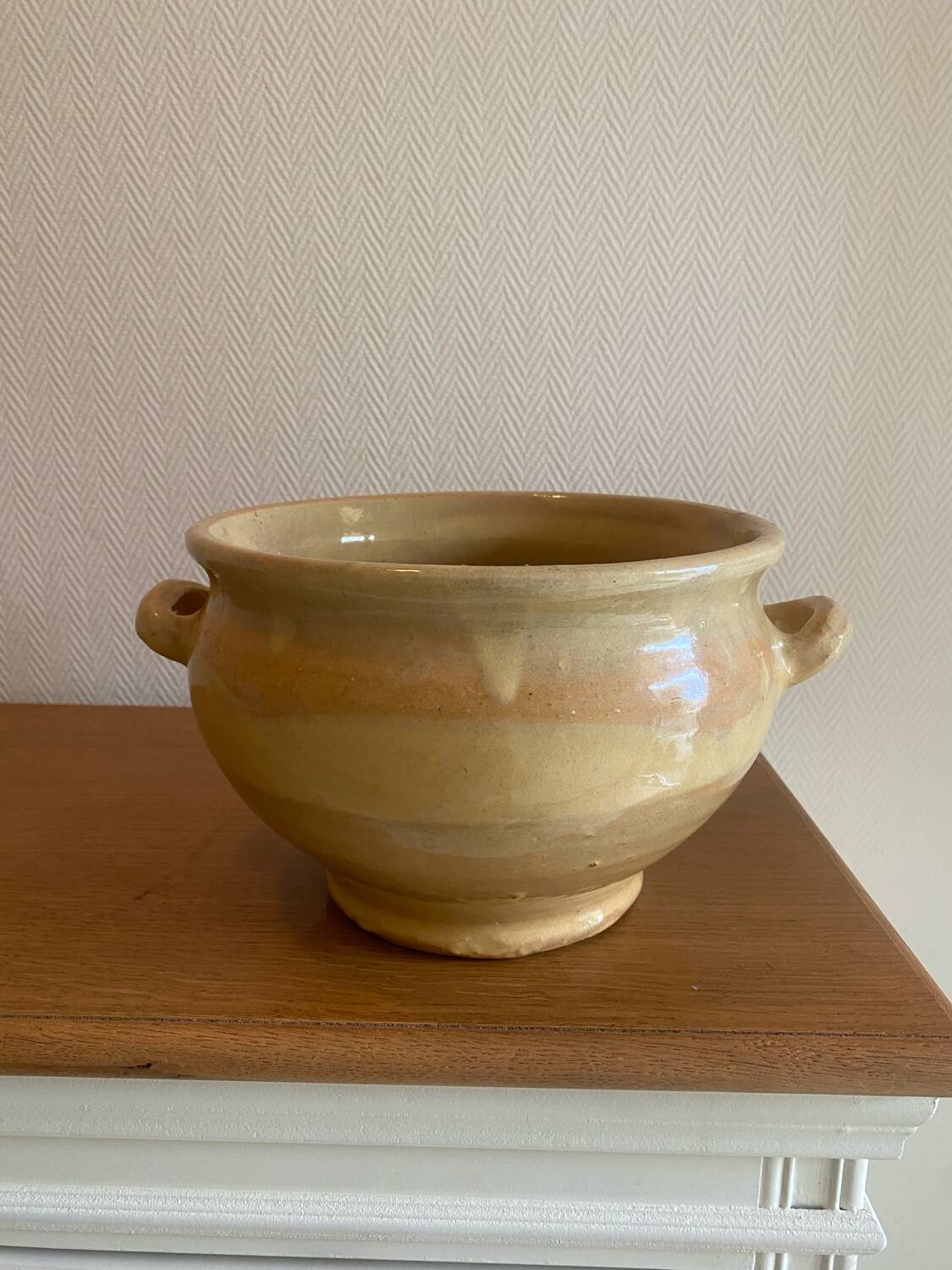 Antique glazed terracotta confit pot from the southwest