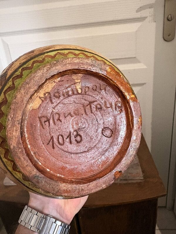 Vase carafe pichet balustre céramique terre cuite italie montopoli eléphant