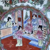 Ancienne assiette Chinoise de la dynastie Qing Qianlong peinte à la main