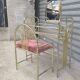 Gold metal dressing table and seat, Italy 1980