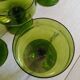 5 antique green champagne coupes