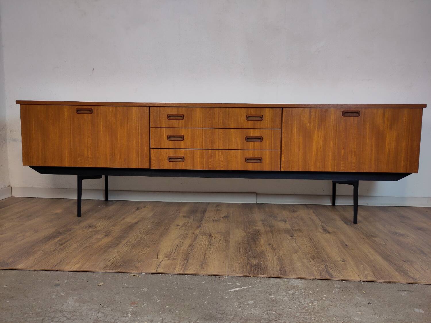 Scandinavian teak and metal sideboard