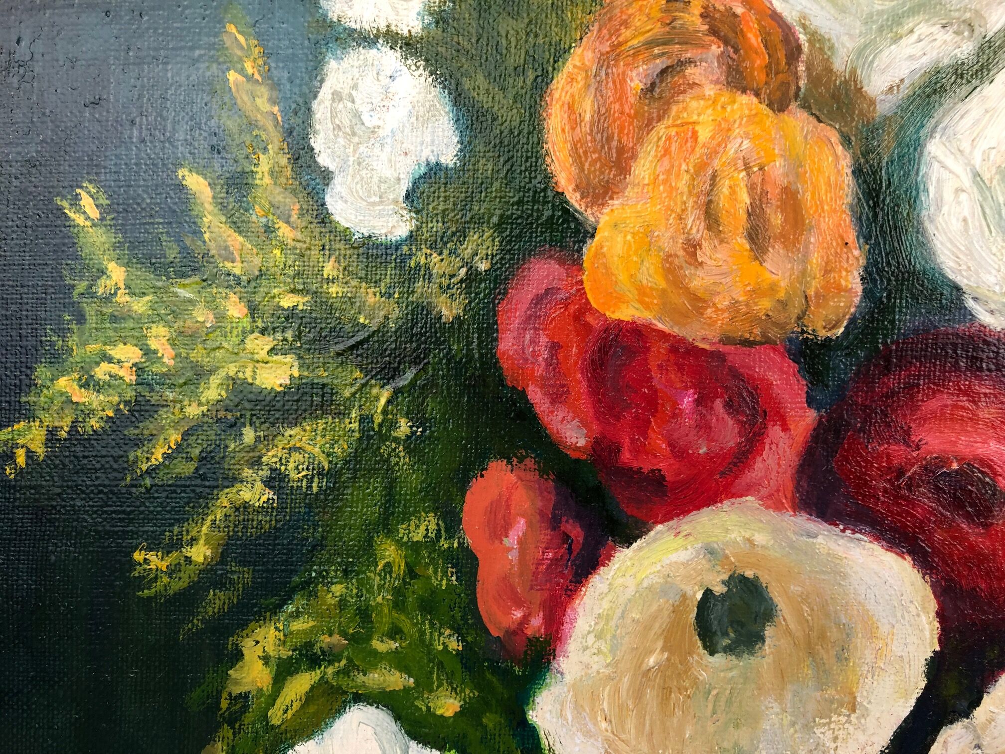 Table bouquet of flowers" Flowers and fruits" XXth