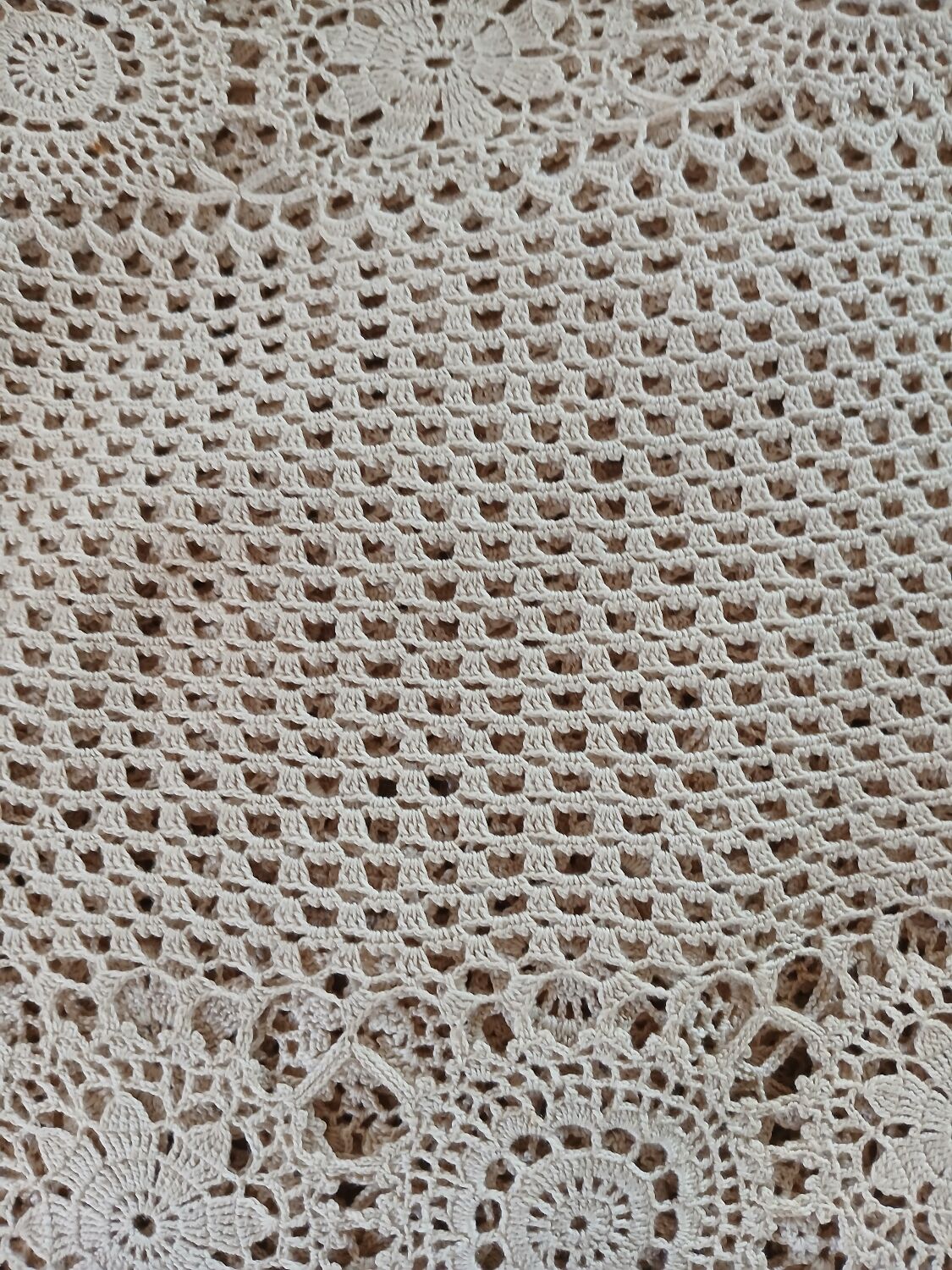 Antique handmade crochet tablecloth