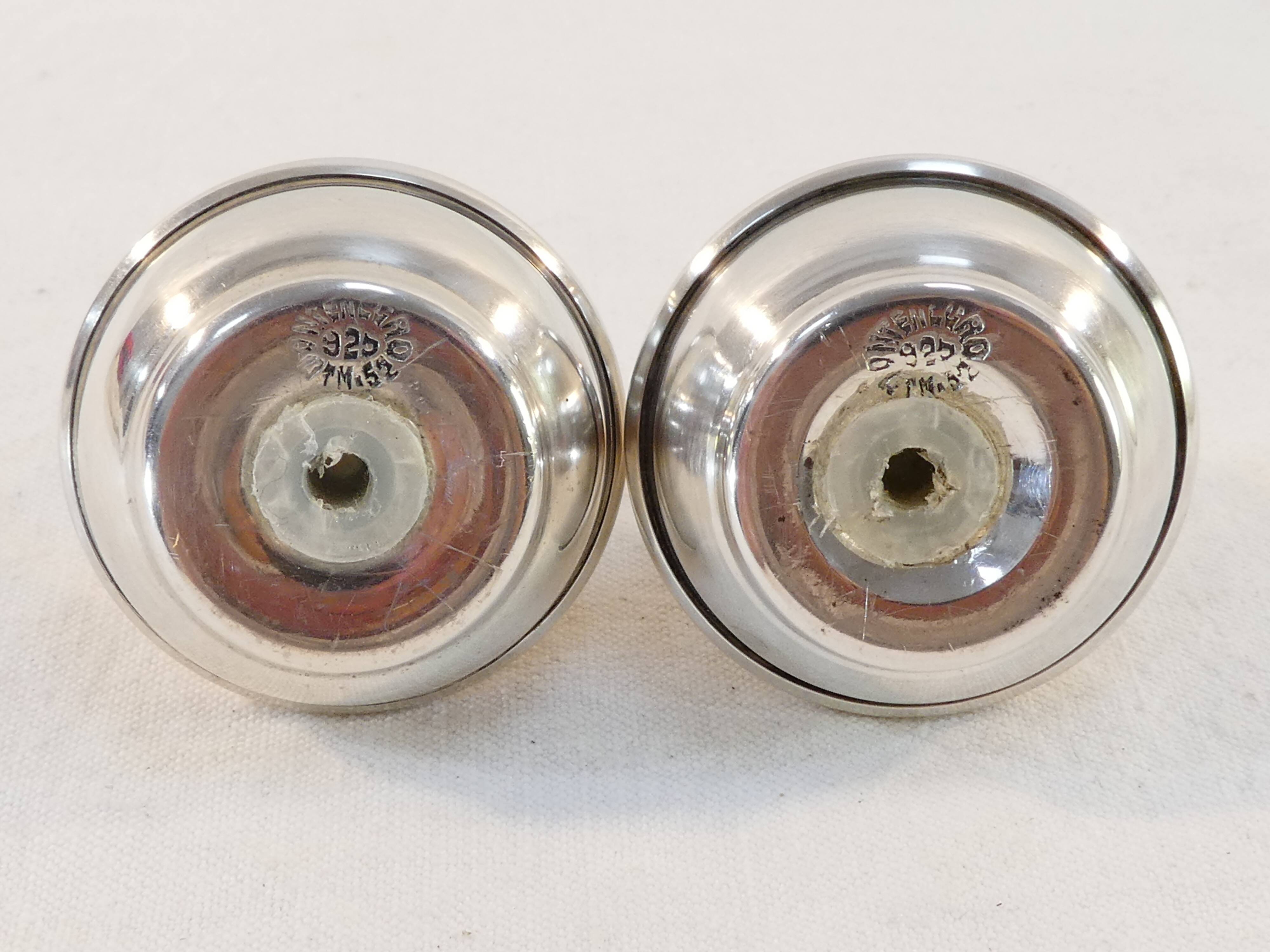 Pair of salt pans and its plate in solid silver 925 montenegro