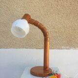 Articulated lamp in pine and opaline