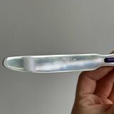 Set of 24 stainless steel and purple plastic cutlery