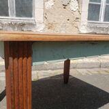 Table and chairs art deco wood and pastel