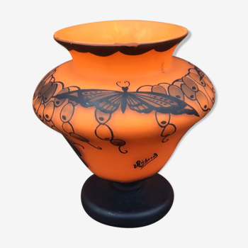 Richard vase with black butterflies by the Loetz glassworks around 1920