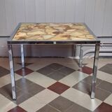 Table basse marbre et inox