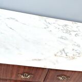 Commode en noyer noir, fabriquée par Dassi, avec plateau en marbre de Carrare, Italie