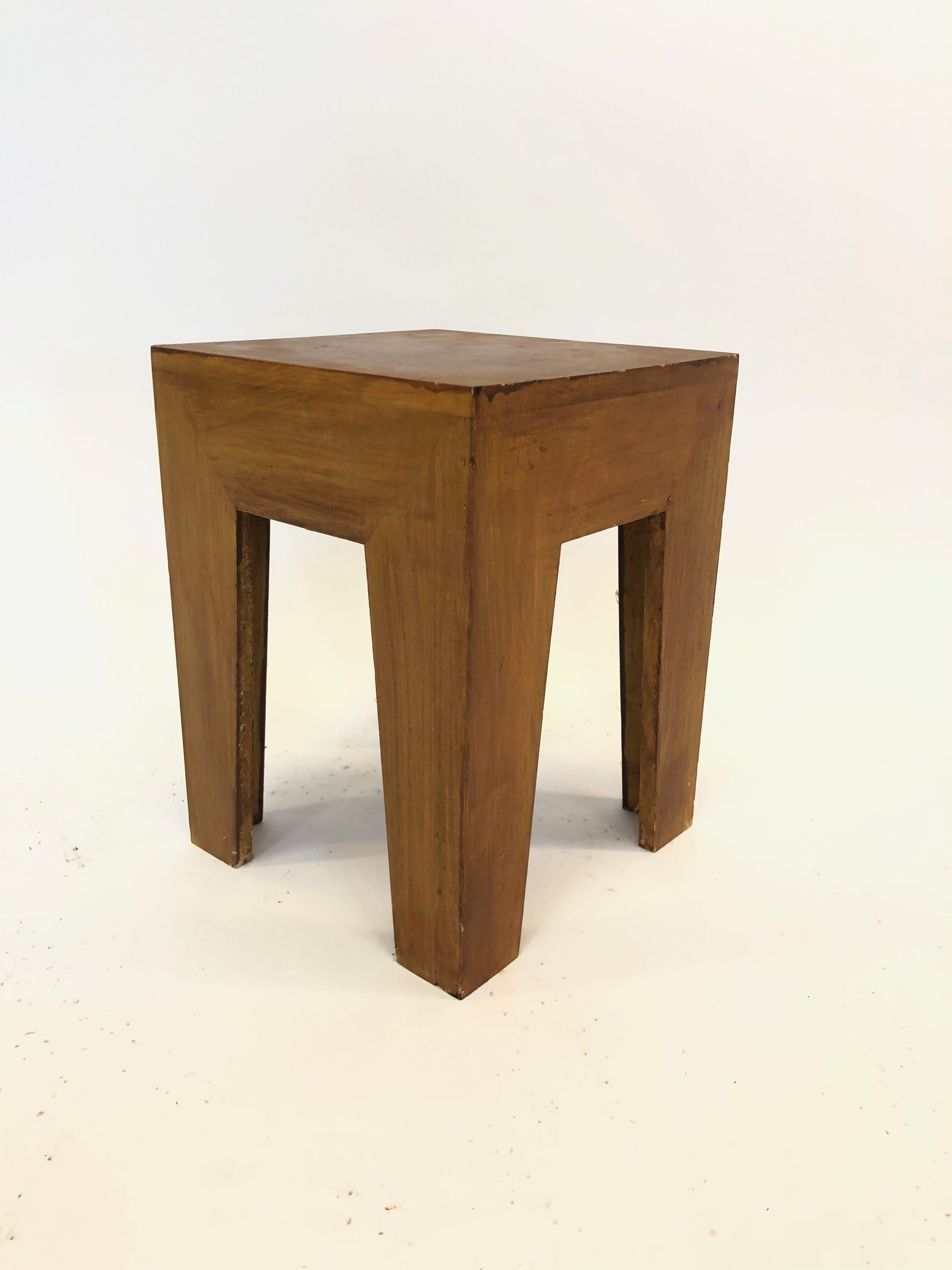 Vintage 1970s side table in minimalist wood